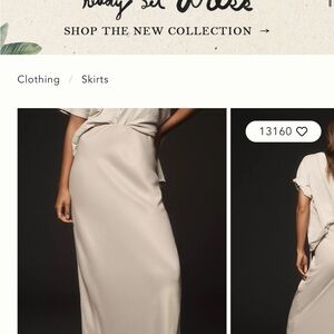 Anthropologie Cream Wrap Maxi Skirt for Night Out